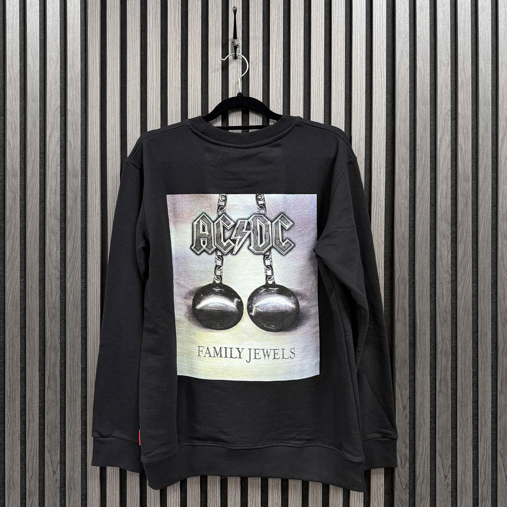 AC/DC Unisex Unplugged Sweatshirt: Family Jewels (Black) (Back Print)
