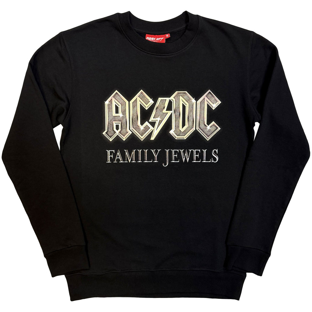 AC/DC Unisex Unplugged Sweatshirt: Family Jewels (Black) (Back Print)
