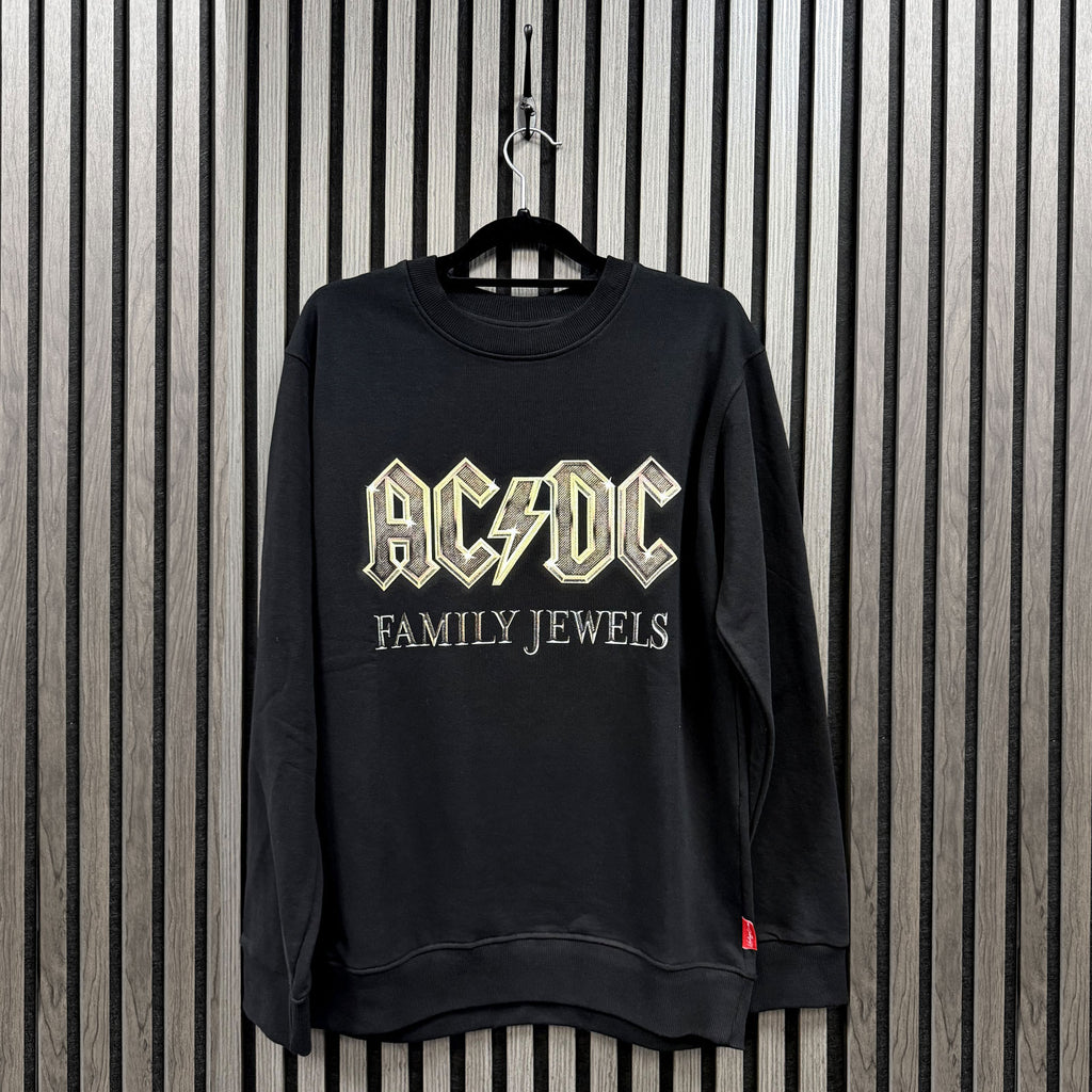 AC/DC Unisex Unplugged Sweatshirt: Family Jewels (Black) (Back Print)