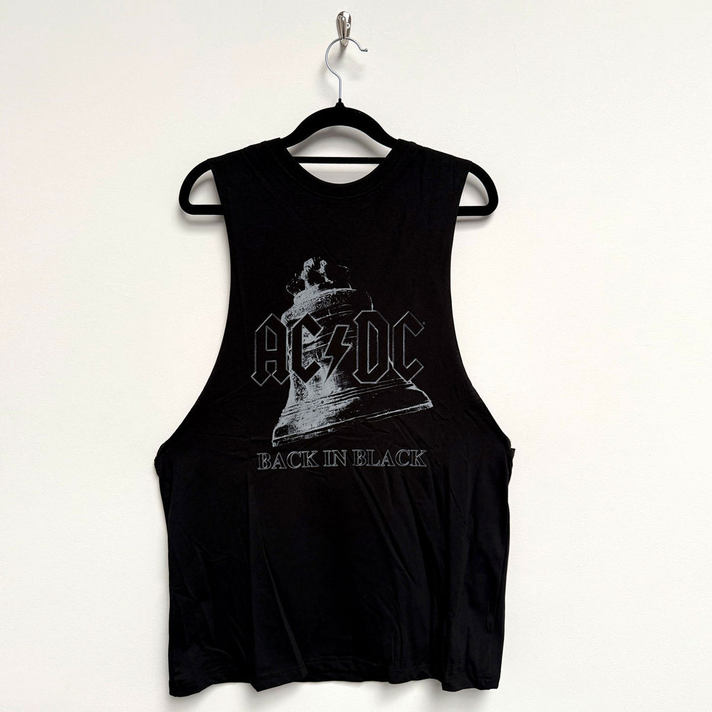 AC/DC Unisex Vest T-Shirt: Back In Black Bell (Black)
