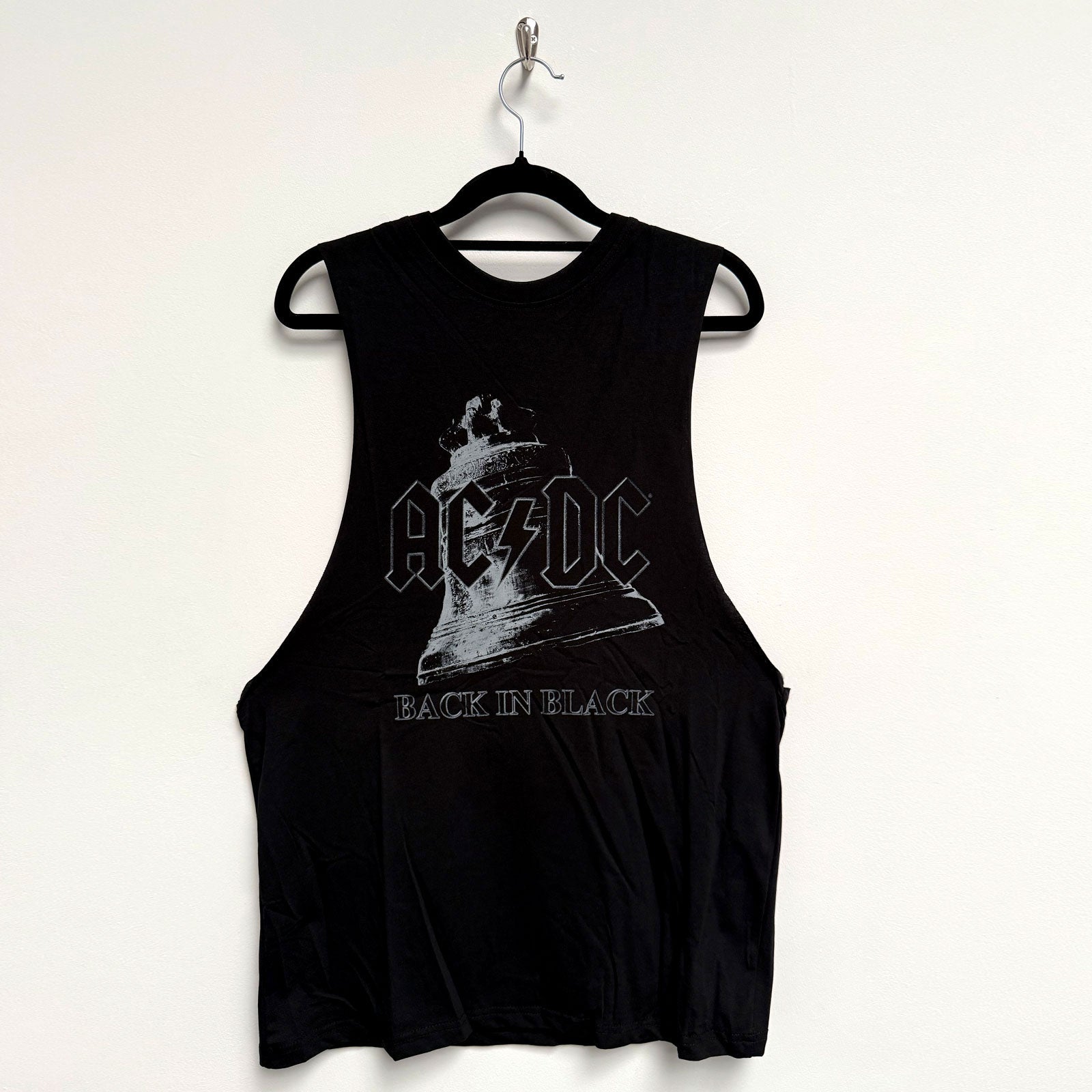 AC/DC Unisex Vest T-Shirt: Back In Black Bell (Black)