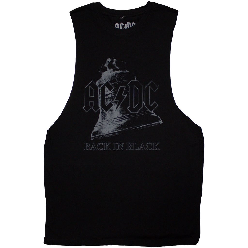 AC/DC Unisex Vest T-Shirt: Back In Black Bell (Black)