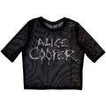 Alice Cooper Ladies Mesh Crop Top: Dripping Logo (Black)