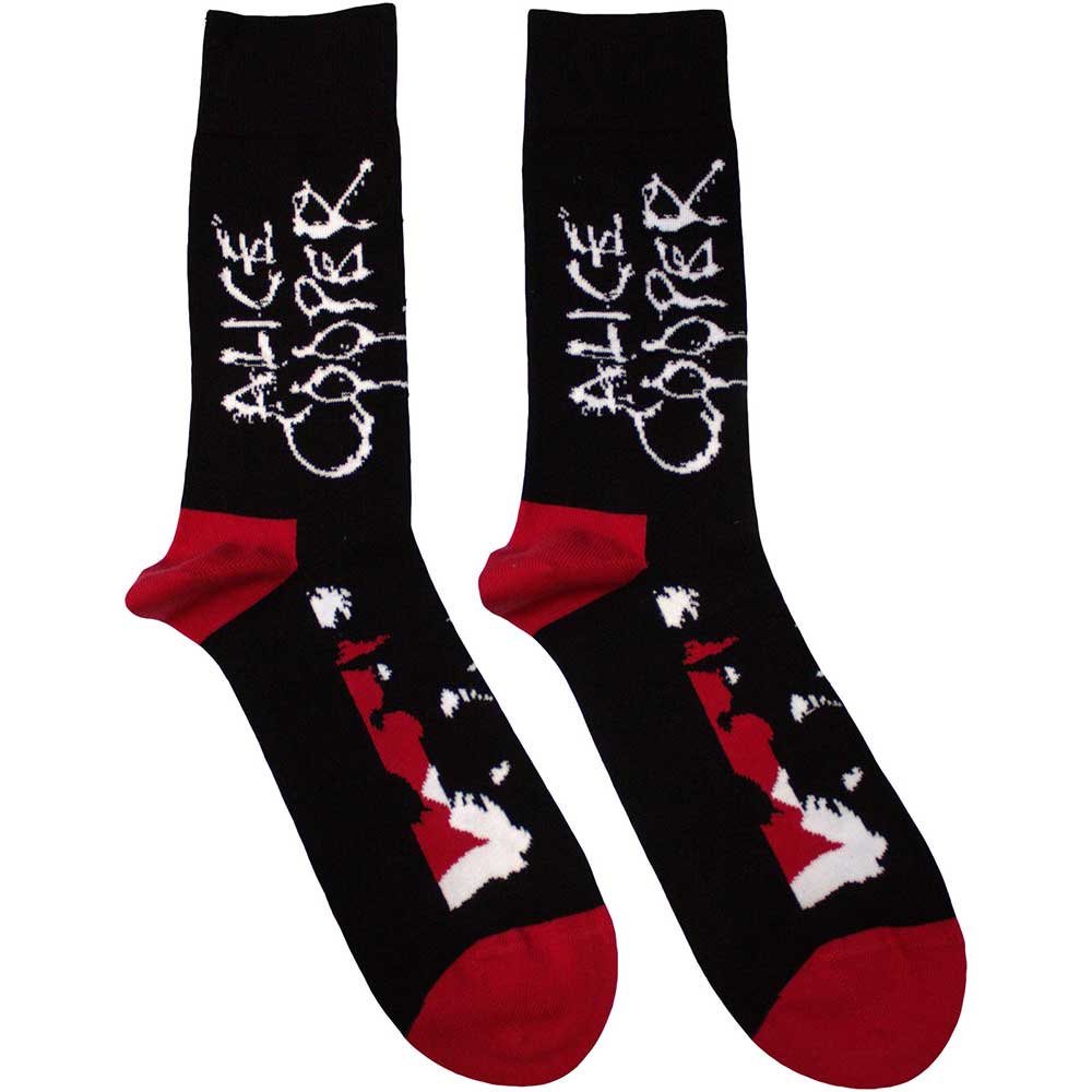Alice Cooper Unisex Ankle Socks: Face (Black) (UK Size 7 - 11)
