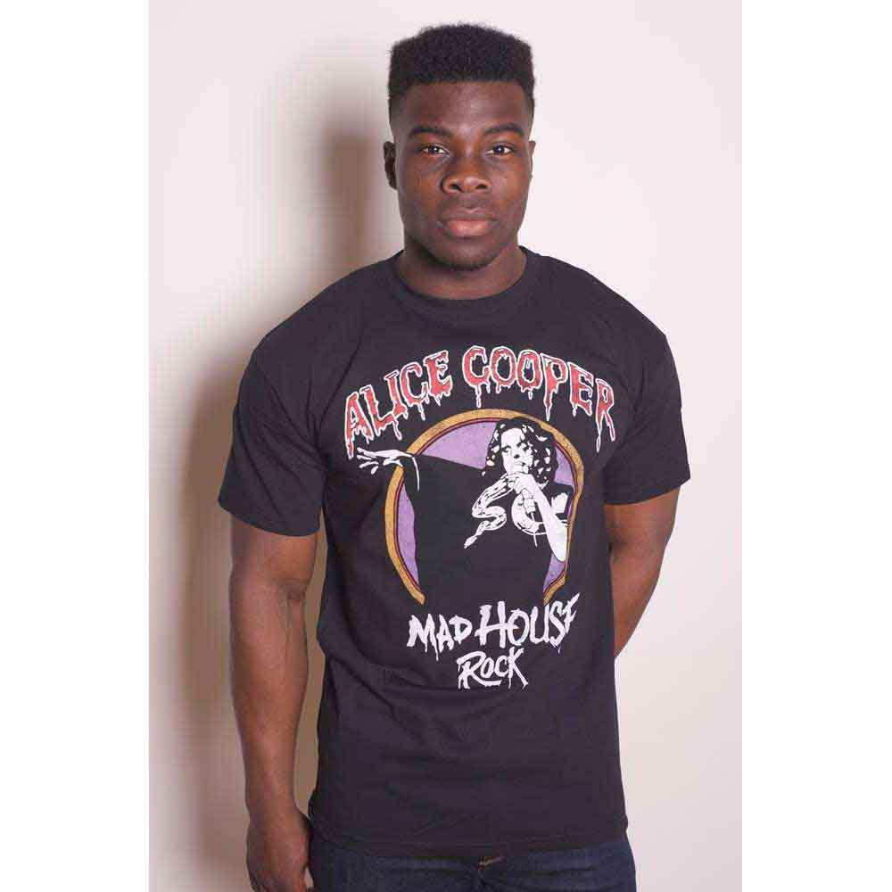 Alice Cooper Unisex T-Shirt: Mad House Rock (Black)
