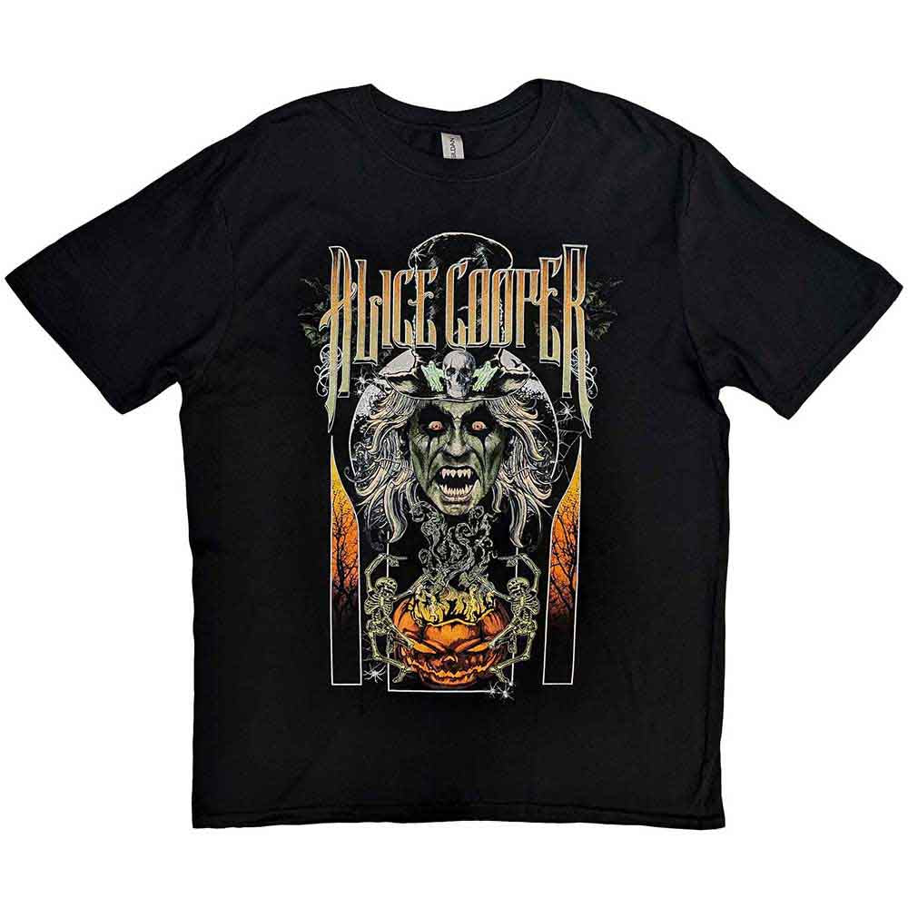 Alice Cooper Unisex T-Shirt: I am Halloween (Black) (Back Print)
