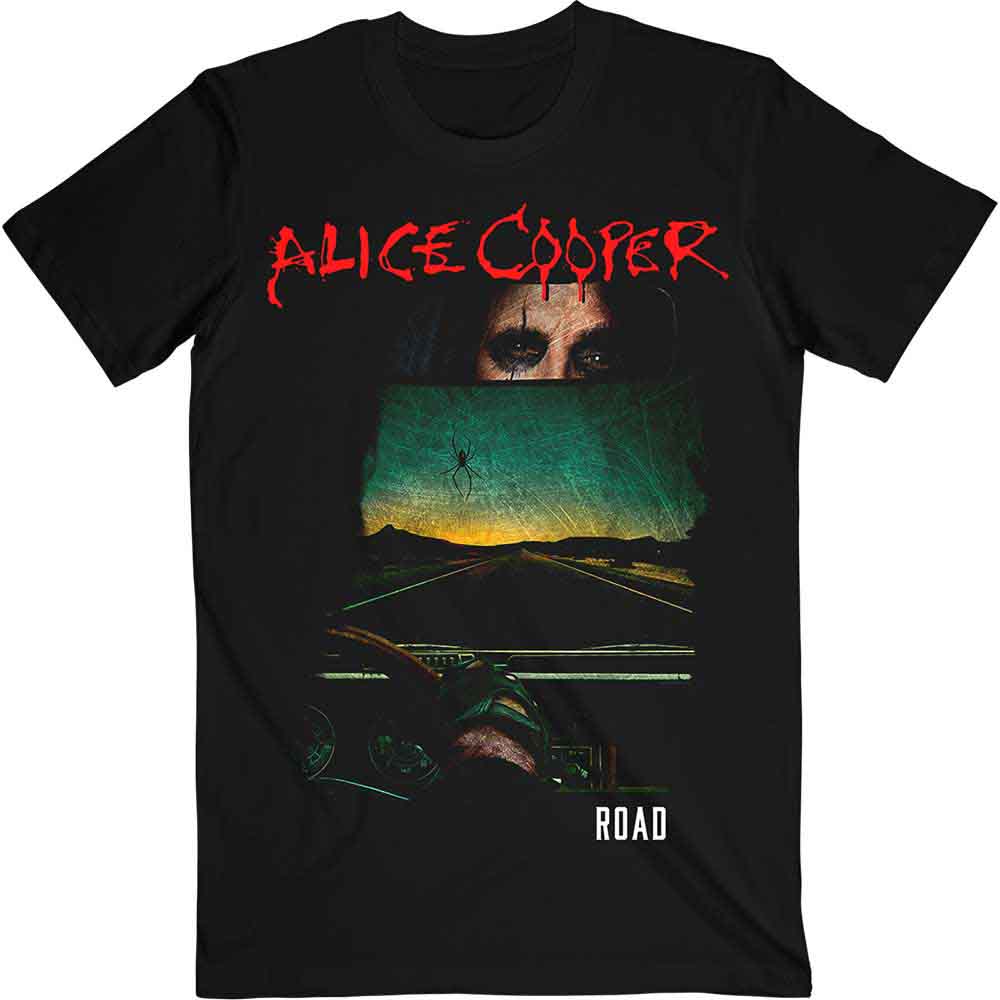 Alice Cooper Unisex T-Shirt: Road Cover Tracklist (Black) (Back Print)