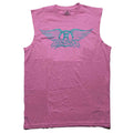 Aerosmith Unisex Tank T-Shirt: Glitter Print Logo (Pink) (Embellished)