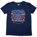 Aerosmith Ladies T-Shirt: Rainbow Spade (Denim Blue)