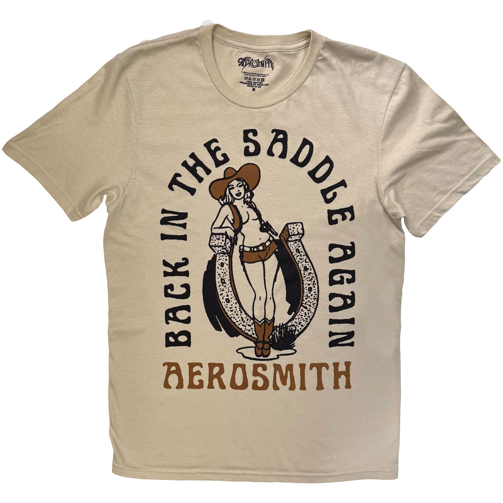 Aerosmith Unisex T-Shirt: Back In The Saddle (Sand)