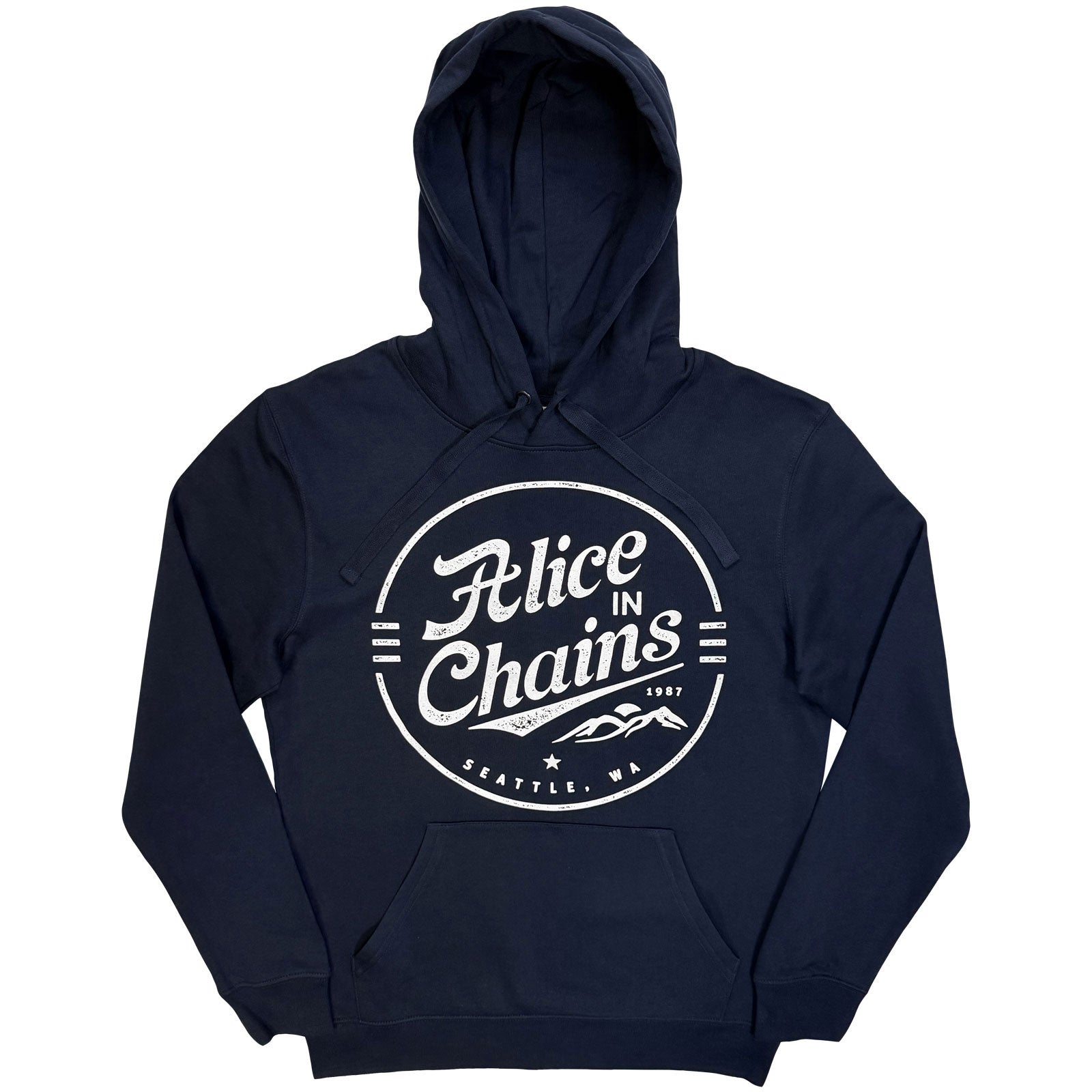 Alice In Chains Unisex Pullover Hoodie: Circle Emblem (Navy Blue)