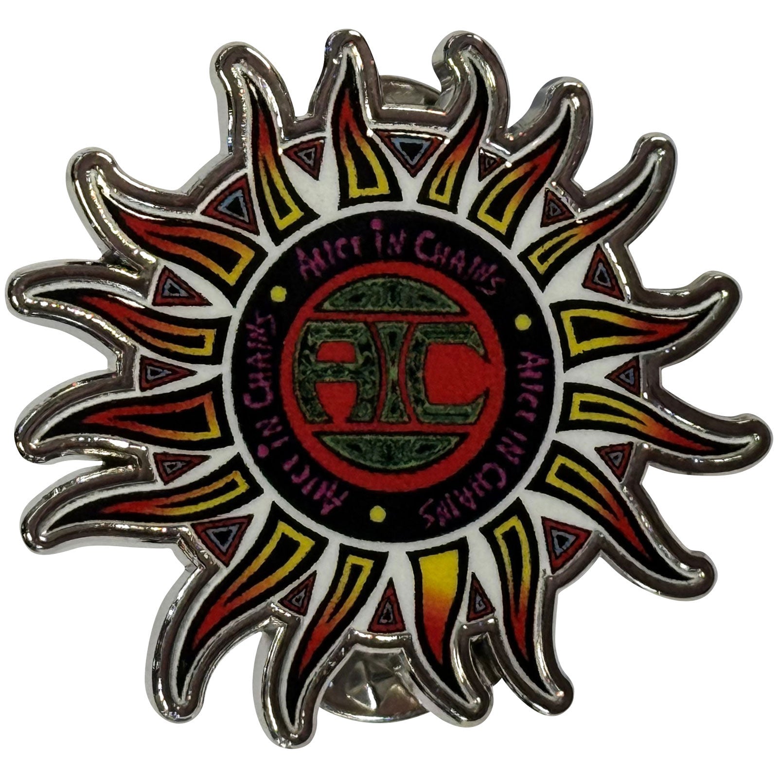 Alice In Chains Pin Badge: Sun Logo