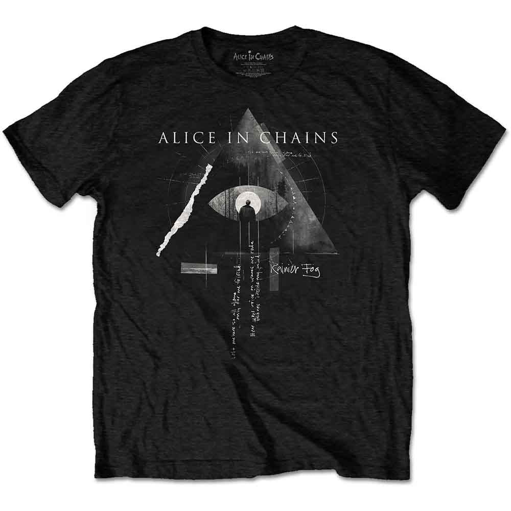 Alice In Chains Unisex T-Shirt: Fog Mountain (Black) (Back Print)