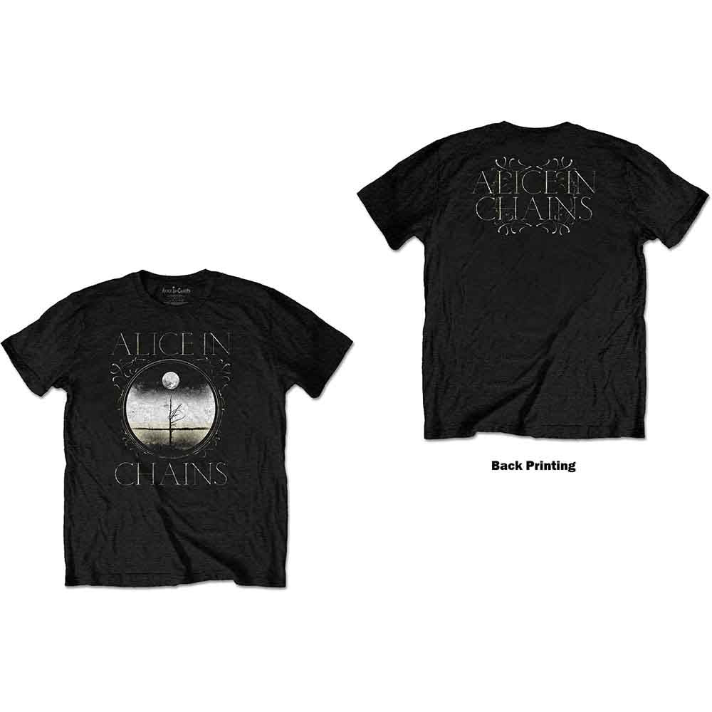 Alice In Chains Unisex T-Shirt: Moon Tree (Black) (Back Print)