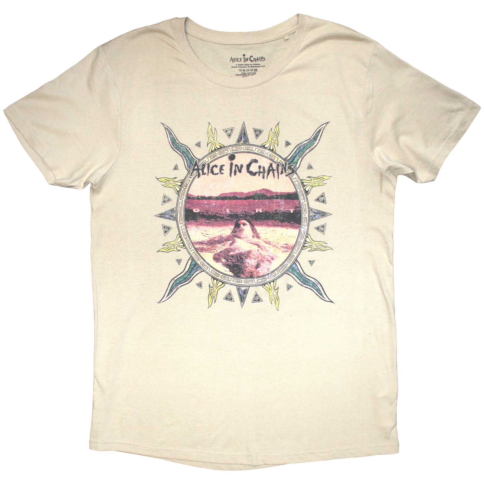 Alice In Chains Unisex T-Shirt: Dirt (Sand) (Back Print)