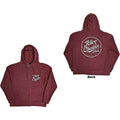 Alice In Chains Unisex Zipped Hoodie: Circle Emblem (Maroon Red) (Back Print)