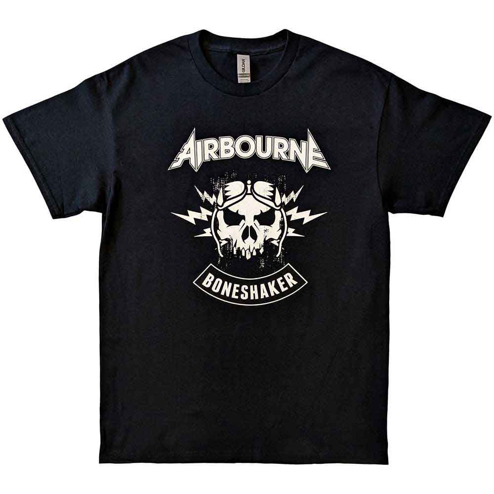 Airbourne Unisex T-Shirt: R 'n' R Boneshaker (Black) (Back Print)