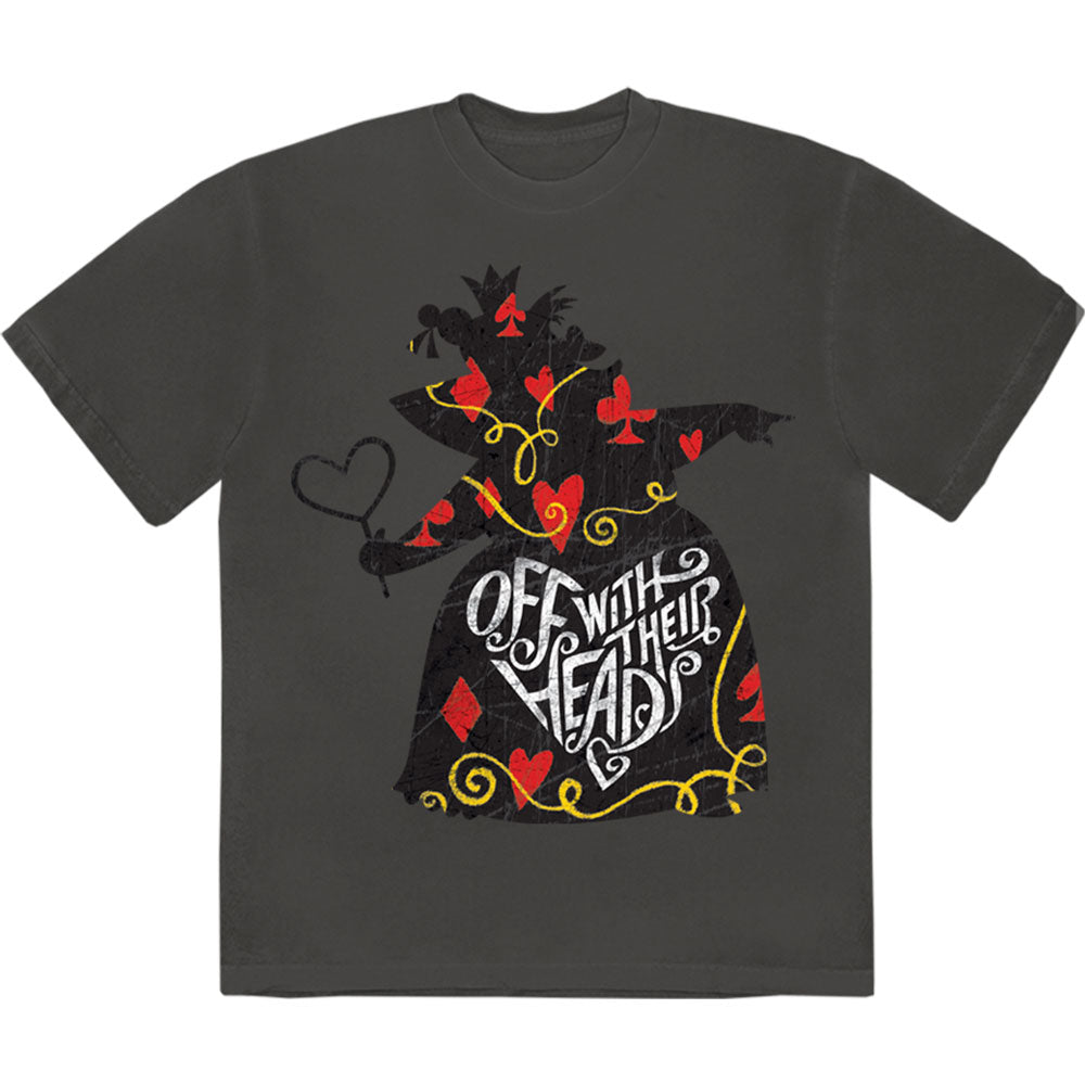 Disney Unisex T-Shirt: Alice In Wonderland - Off With Their Heads (Charcoal Grey)