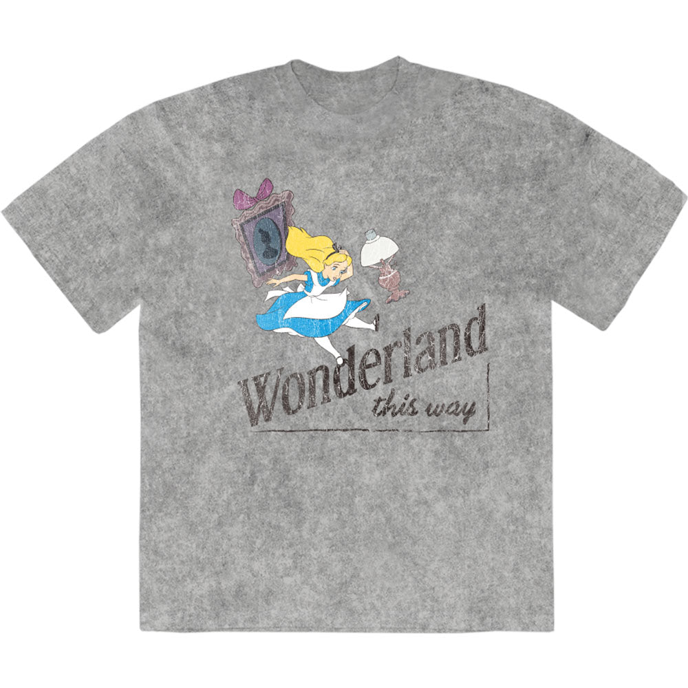 Disney Unisex T-Shirt: Alice In Wonderland - Wonderland This Way (Grey)