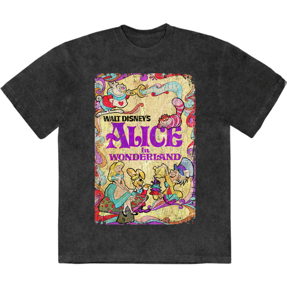 Disney Unisex T-Shirt: Alice In Wonderland - Psych Poster (Black)
