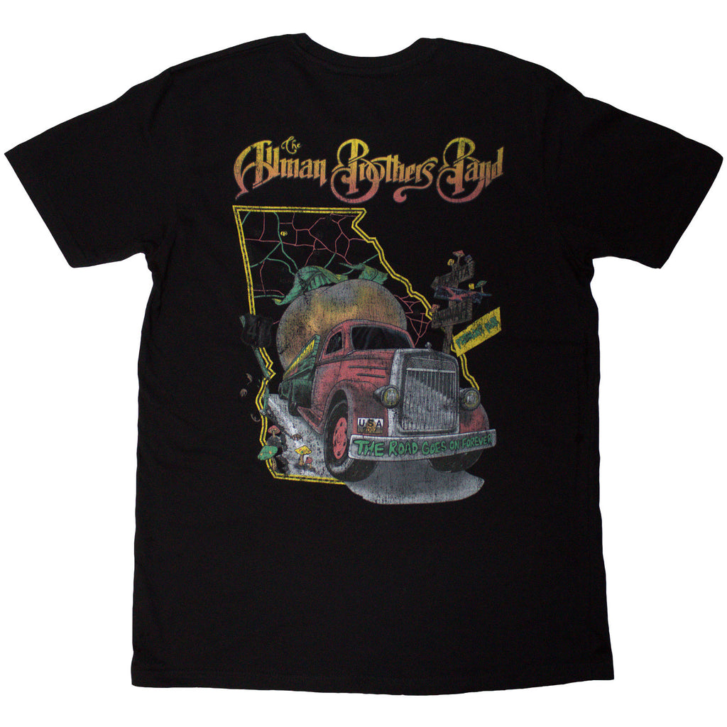 The Allman Brothers Band Unisex T-Shirt: Road Goes On (Black) (Back Print)