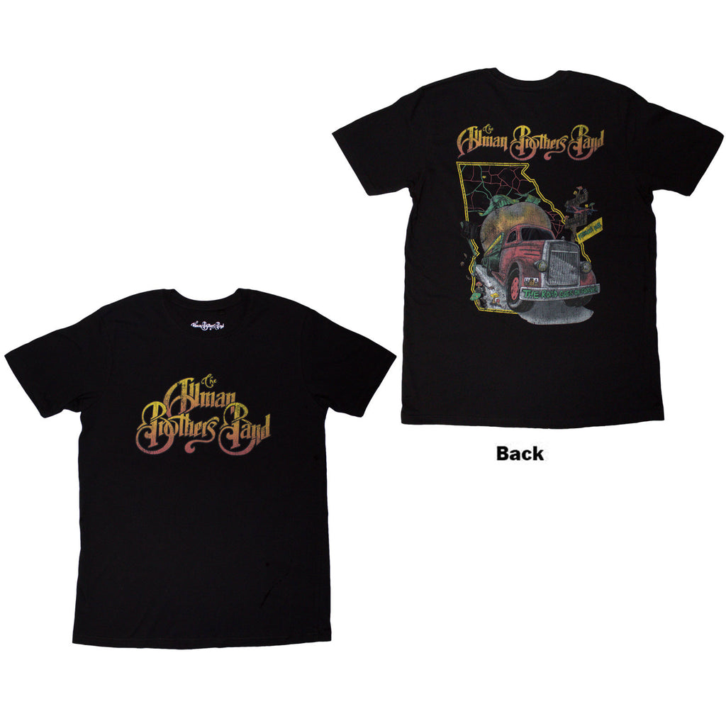 The Allman Brothers Band Unisex T-Shirt: Road Goes On (Black) (Back Print)