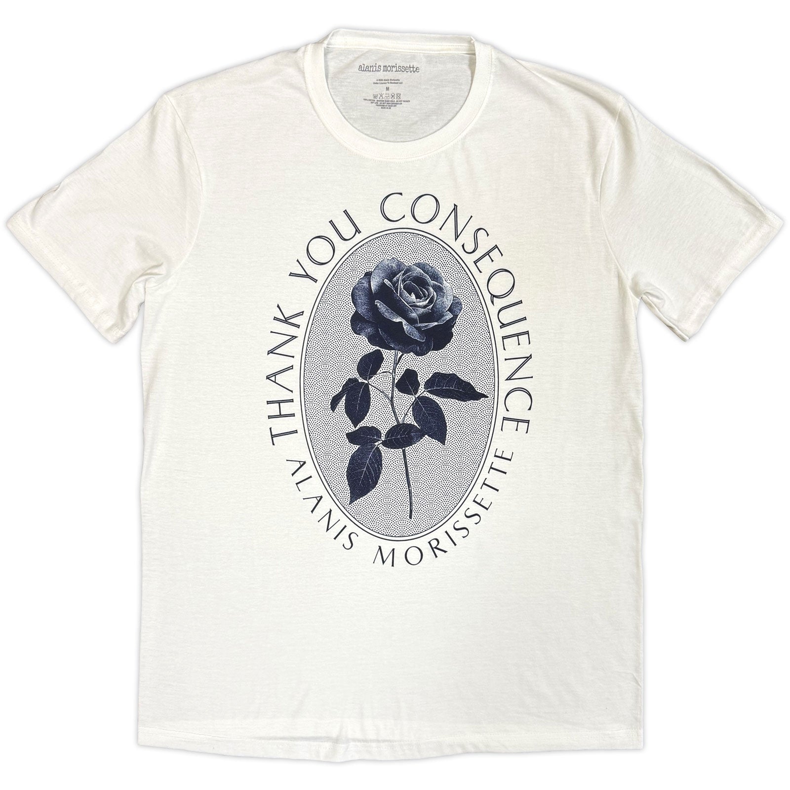 Alanis Morissette Unisex T-Shirt: Rose (White)