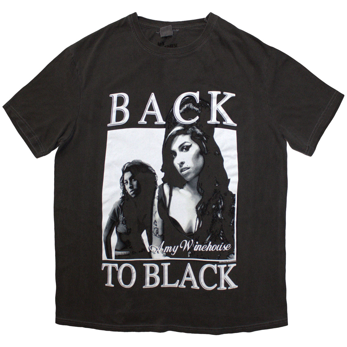 Amy Winehouse Unisex T-Shirt: Back To Black (Black Wash) (Wash Collection)