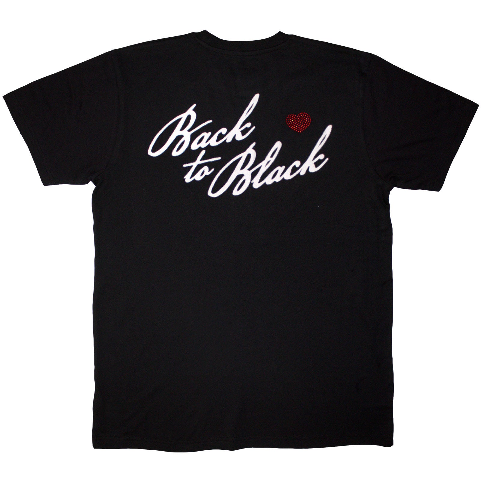 Amy Winehouse Unisex Embellished T-Shirt: Back To Black (Black) (Back Print)