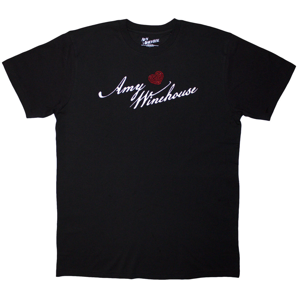 Amy Winehouse Unisex Embellished T-Shirt: Back To Black (Black) (Back Print)