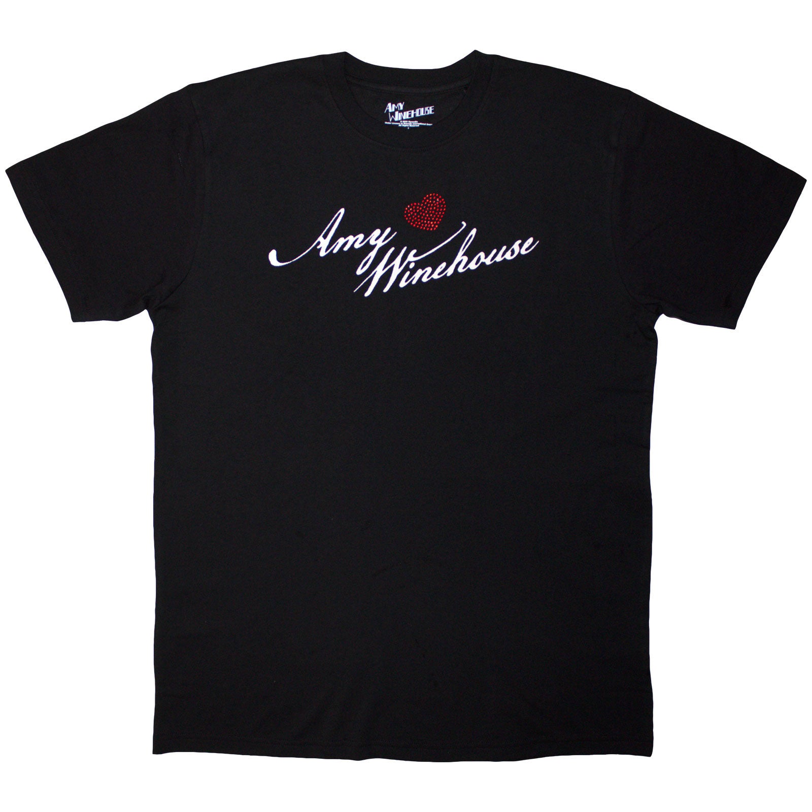 Amy Winehouse Unisex Embellished T-Shirt: Back To Black (Black) (Back Print)