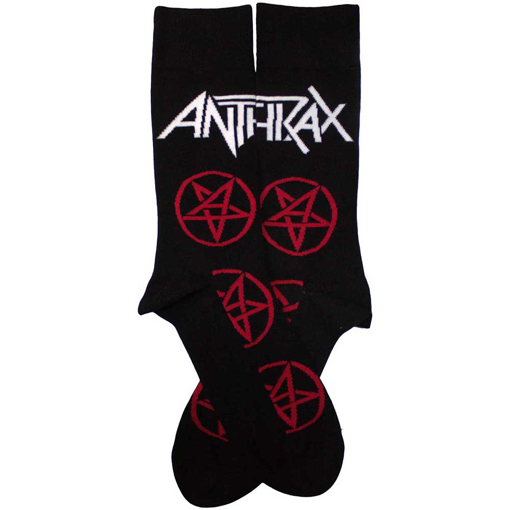 Anthrax Unisex Ankle Socks: Pentathrax Pattern (Black) (UK Size 7 - 11)
