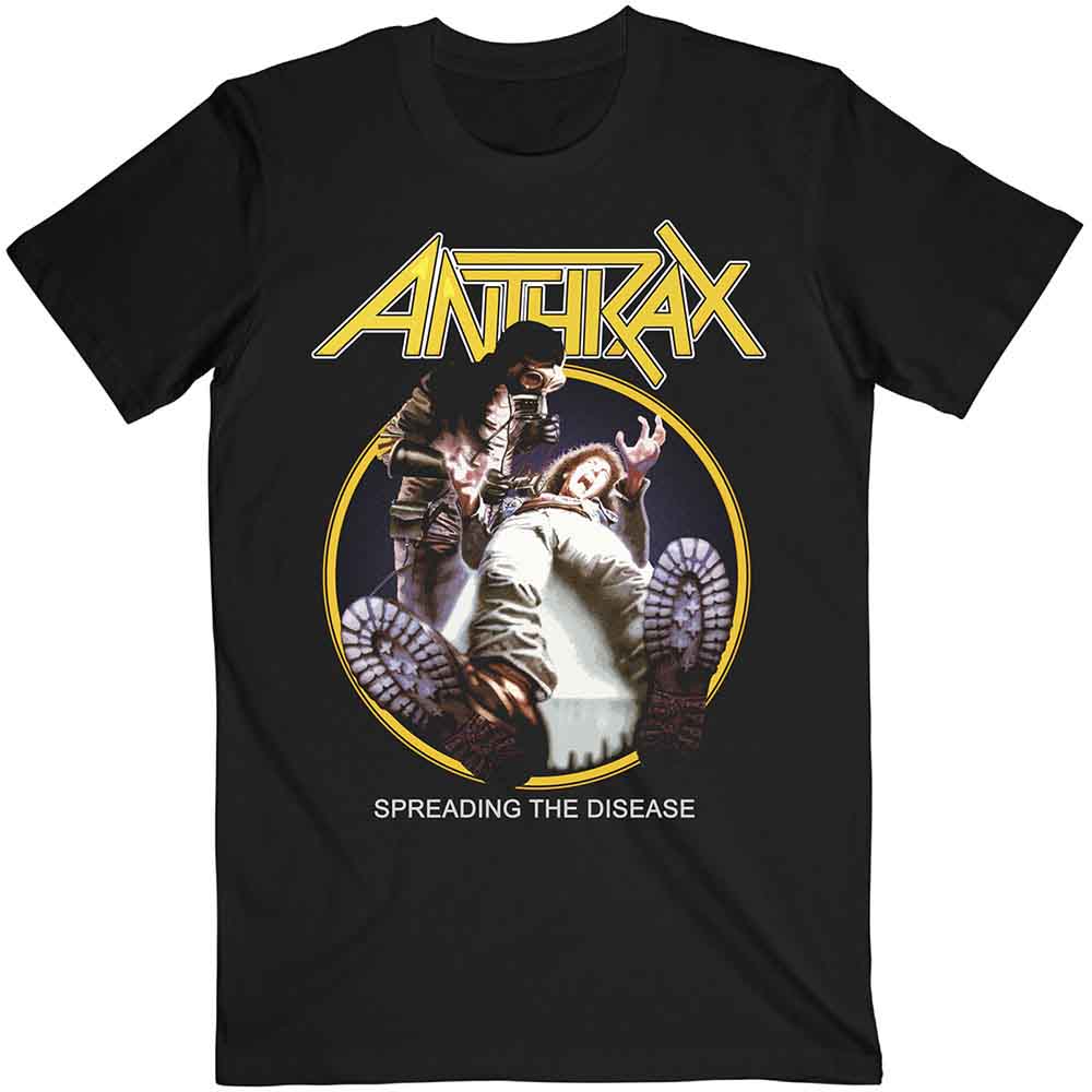 Anthrax Unisex T-Shirt: Spreading The Disease Track list (Black) (Back Print)