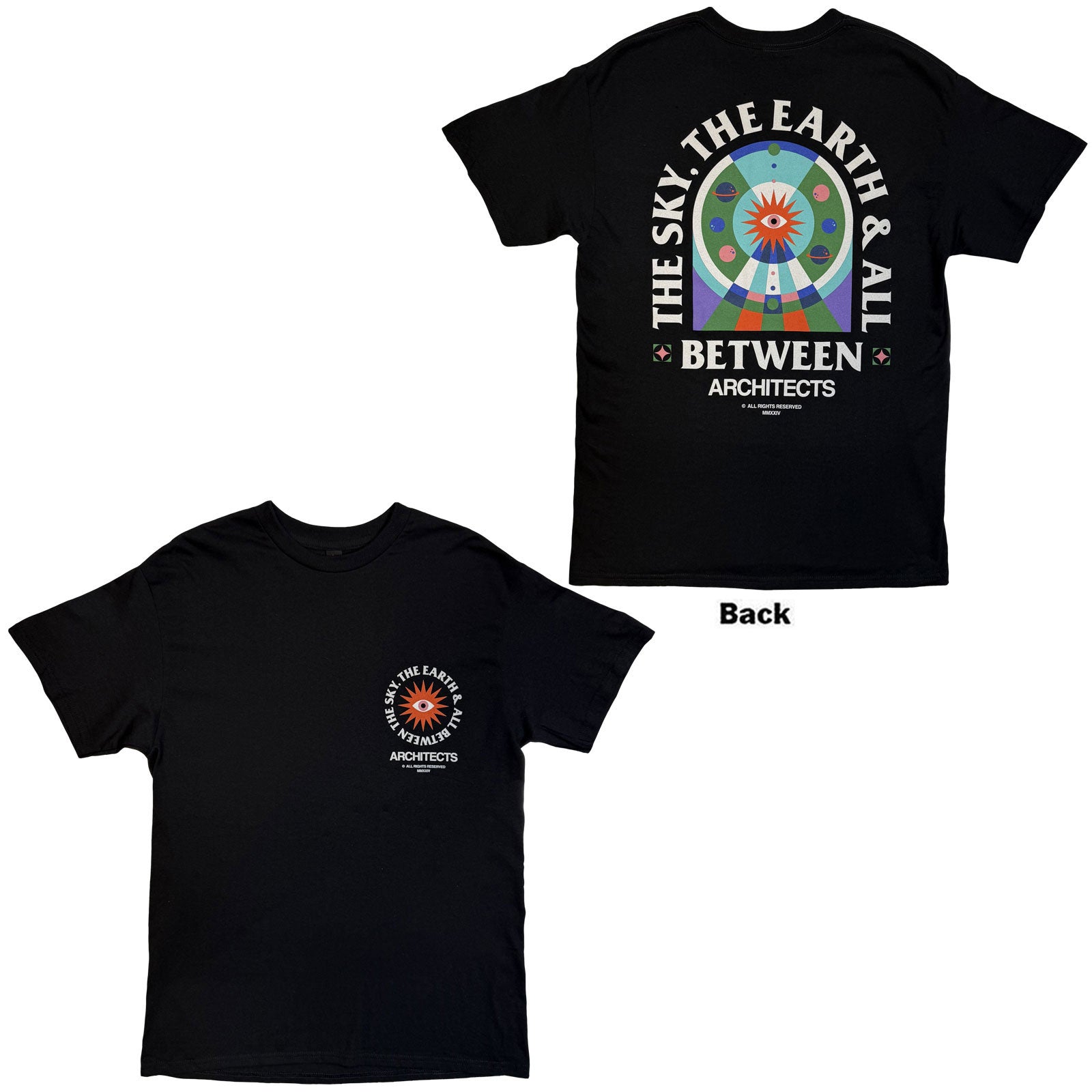 Architects Unisex T-Shirt: TSTE & AB Solar System (Black) (Back Print) (Ex-Tour)