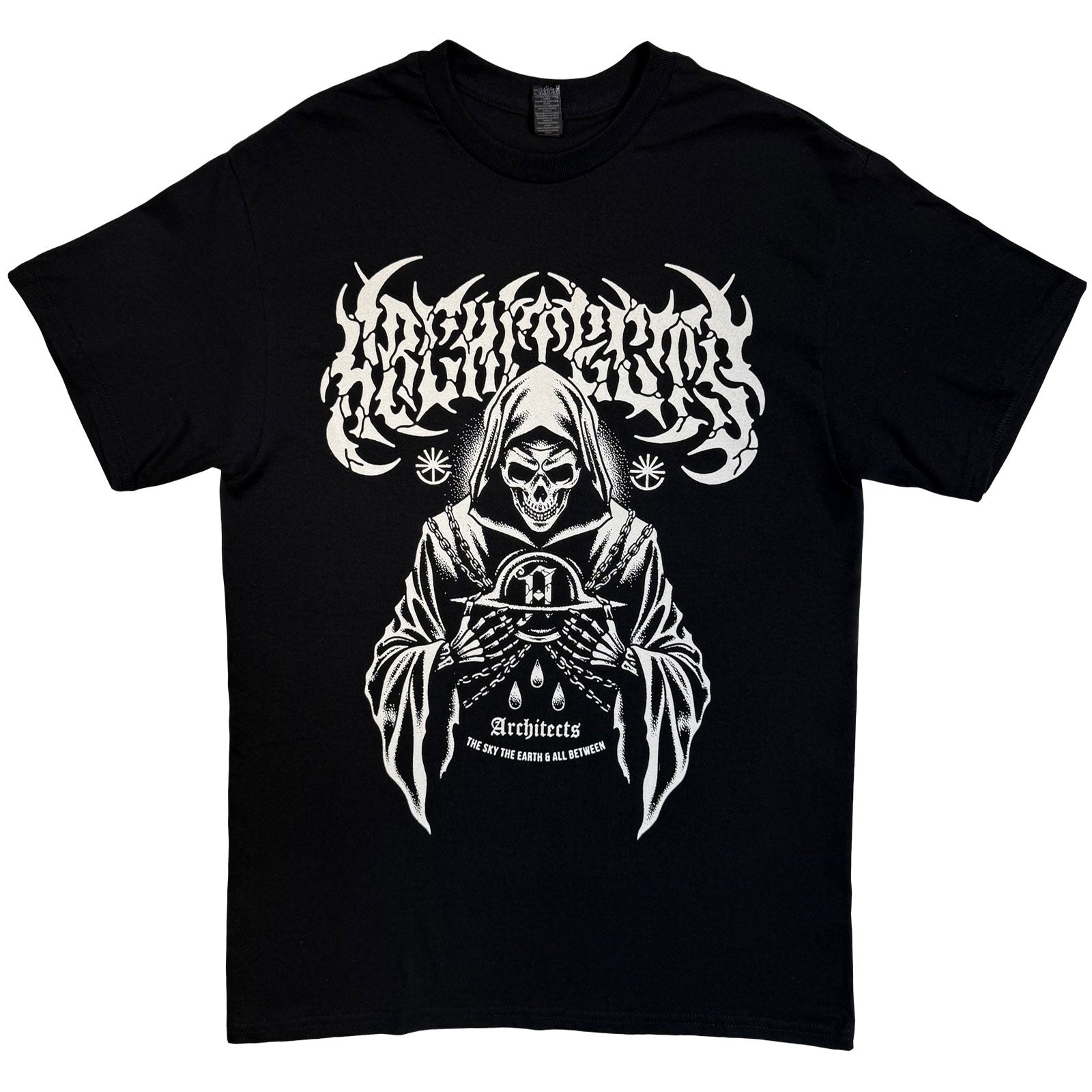 Architects Unisex T-Shirt: TSTE & AB Skeleton EU Tour 25 (Black) (Back Print) (Ex-Tour)