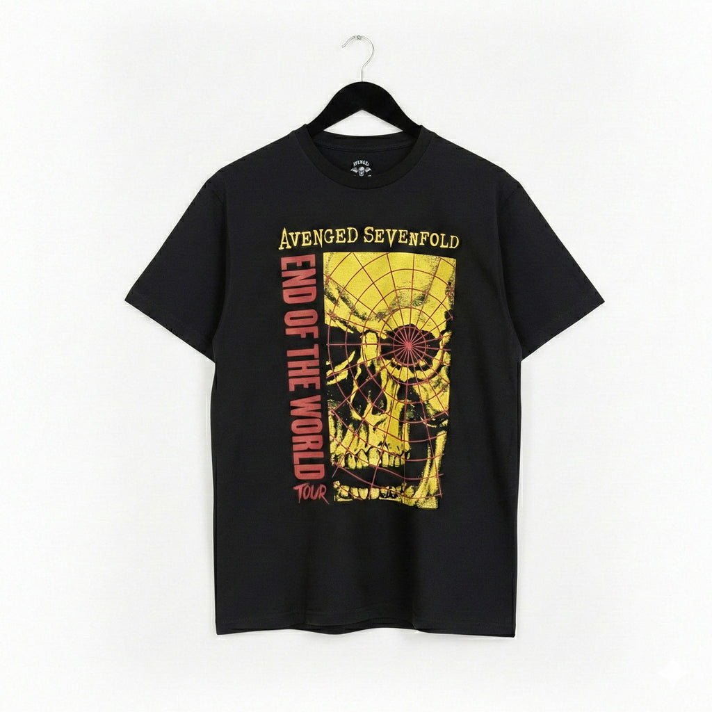 Avenged Sevenfold Unisex Premium Carbon T-Shirt: End Of The World Tour (Black)