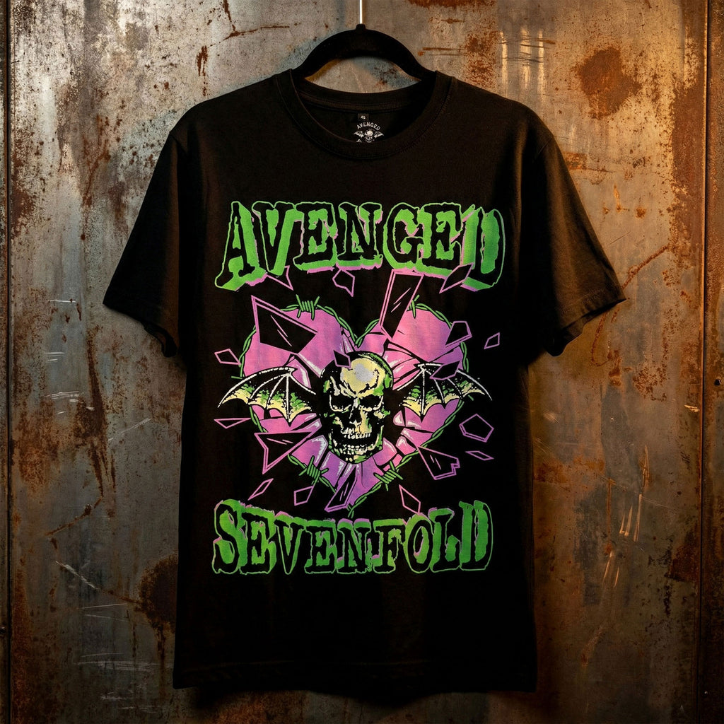 Avenged Sevenfold Unisex Premium Carbon T-Shirt: Heart Break (Black)