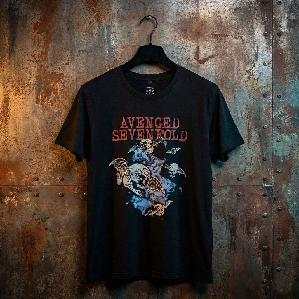 Avenged Sevenfold Unisex Premium Carbon T-Shirt: Night Bats (Black)