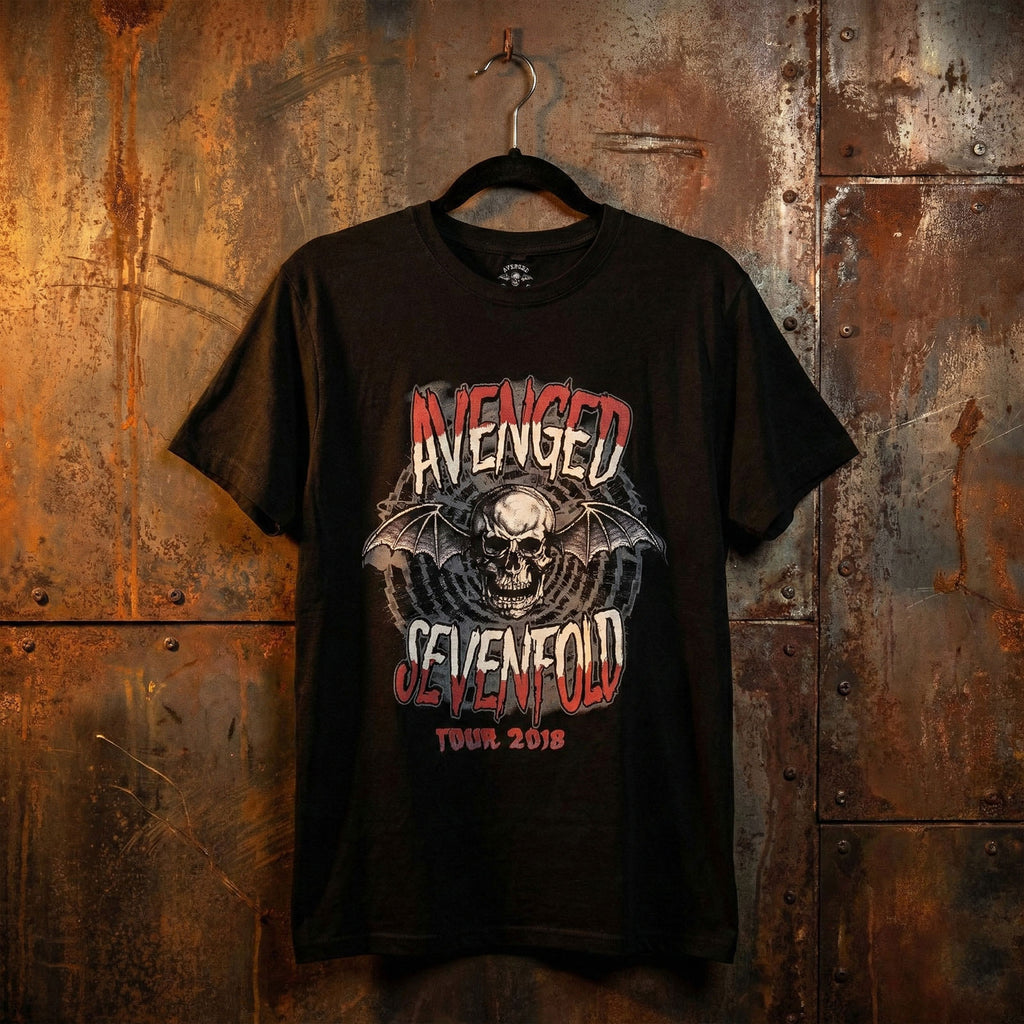 Avenged Sevenfold Unisex Premium Carbon T-Shirt: Tour '18 (Black)