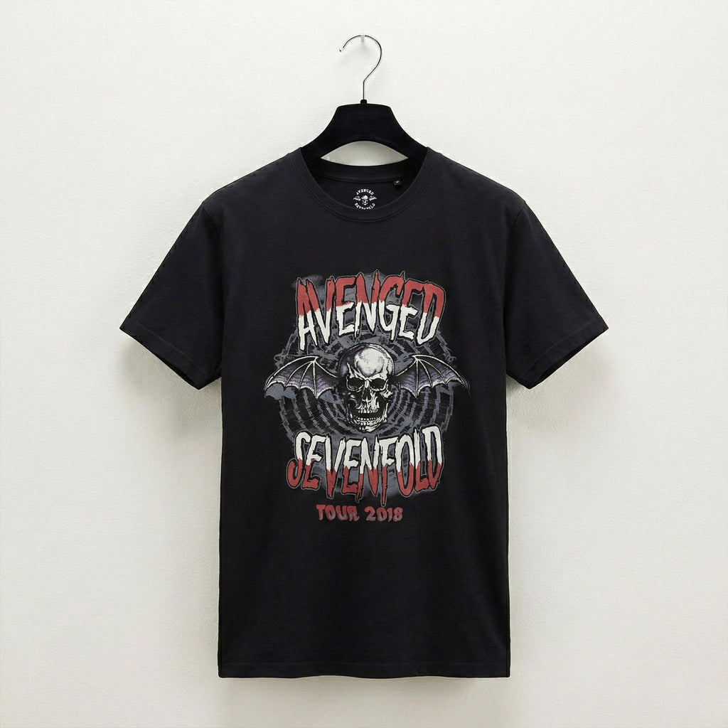 Avenged Sevenfold Unisex Premium Carbon T-Shirt: Tour '18 (Black)