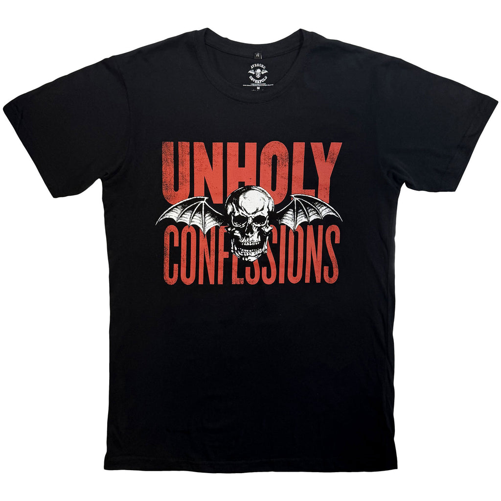 Avenged Sevenfold Unisex Premium Carbon T-Shirt: Unholy Confessions (Black) (Back Print)