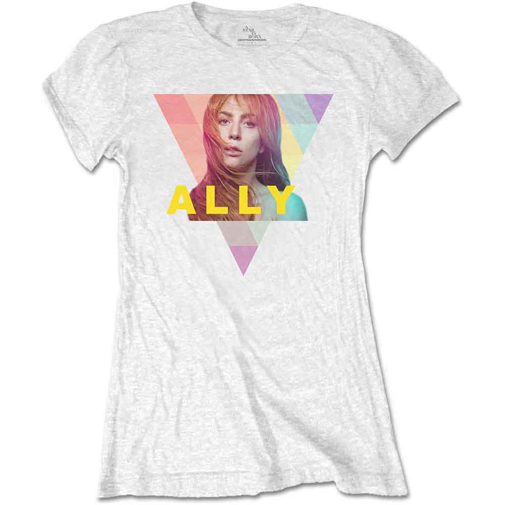 A Star Is Born Ladies T-Shirt: Ally Geo-Triangle (White) (LOS)