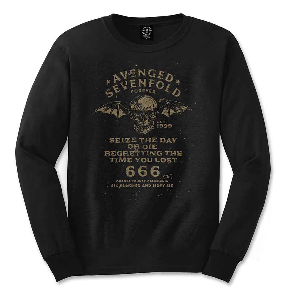 Avenged Sevenfold Unisex Long Sleeve T-Shirt: Seize the Day (Black)