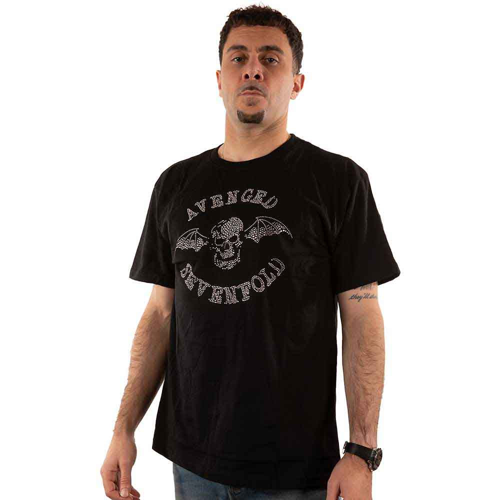 Avenged Sevenfold Unisex T-Shirt: Deathbat (Black) (Embellished)