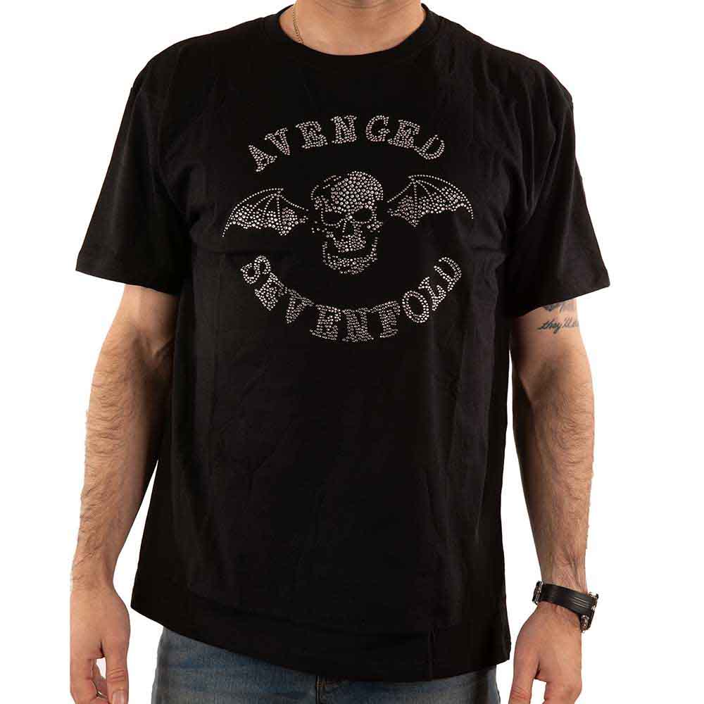 Avenged Sevenfold Unisex T-Shirt: Deathbat (Black) (Embellished)