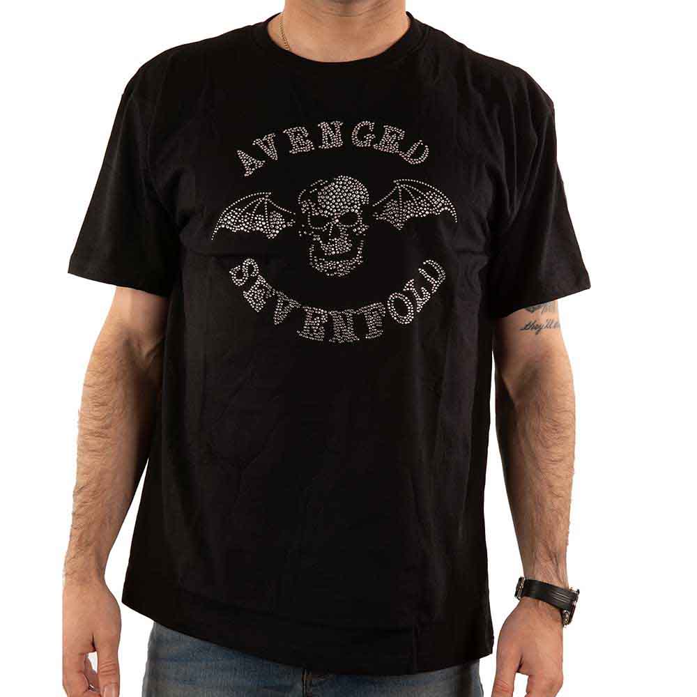 Avenged Sevenfold Unisex T-Shirt: Deathbat (Black) (Embellished)