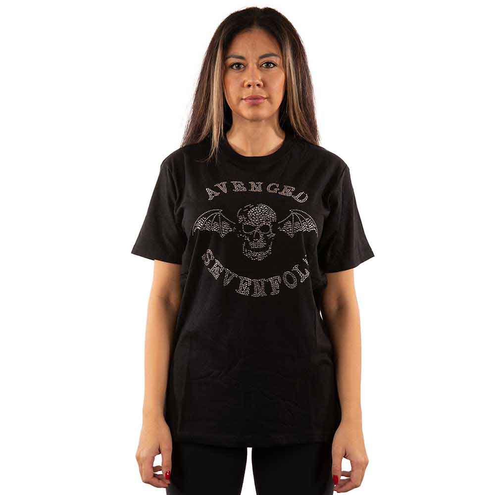 Avenged Sevenfold Unisex T-Shirt: Deathbat (Black) (Embellished)