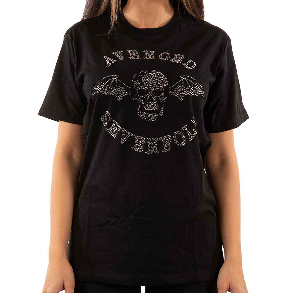 Avenged Sevenfold Unisex T-Shirt: Deathbat (Black) (Embellished)