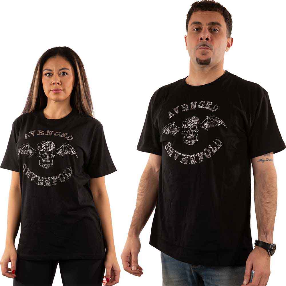 Avenged Sevenfold Unisex T-Shirt: Deathbat (Black) (Embellished)