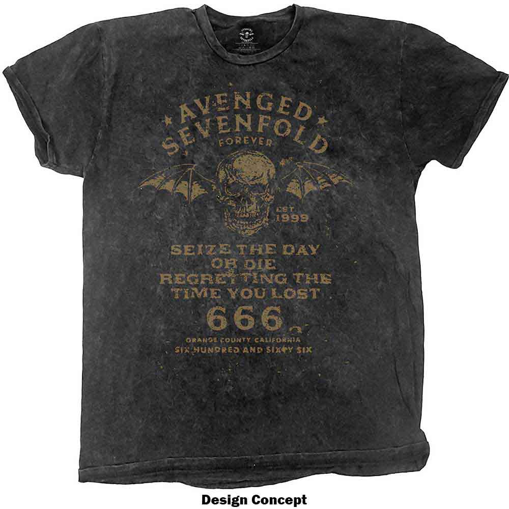Avenged Sevenfold Unisex T-Shirt: Seize The Day (Black) (Wash Collection)